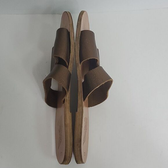 Ancient Greek Sandals Apteros Metallic Bronze Flat Sandals Women's Size 42 - Picture 5 of 10